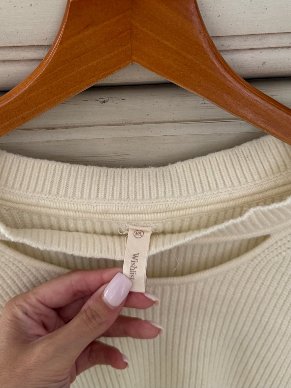 Vici Cream Ribbed Swester - Picture 3 of 4